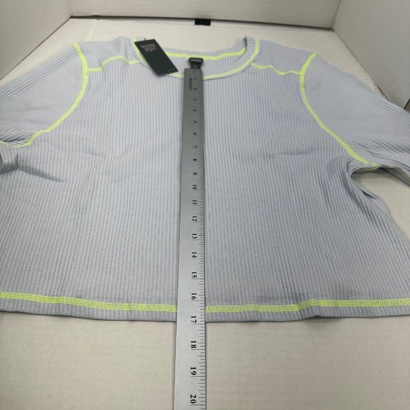 Wild Fable Women's Size 2X Long Sleeve Slim Fit Baby Ribbed Tee Shirt Blue New - Picture 12 of 13